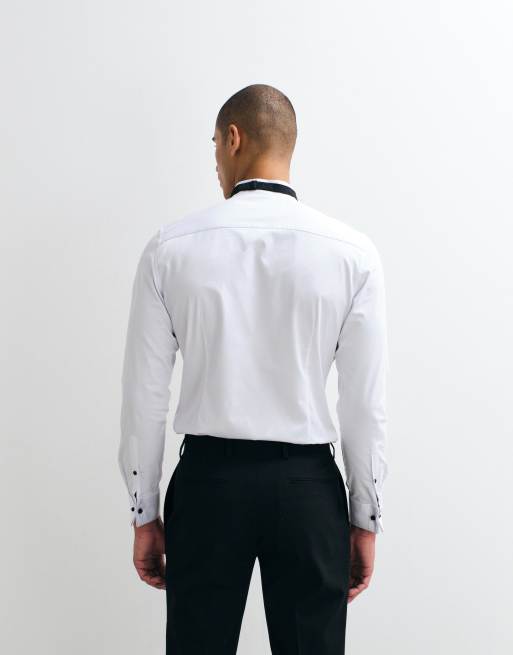 ASOS DESIGN - Hvid slim fit-satinskjorte med smækdetalje og vingekrave, 5 af 5