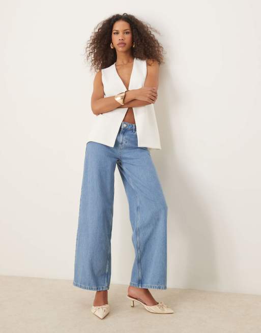 ASOS DESIGN - Hvid superblød longline habitvest med knapdetalje, 2 af 4