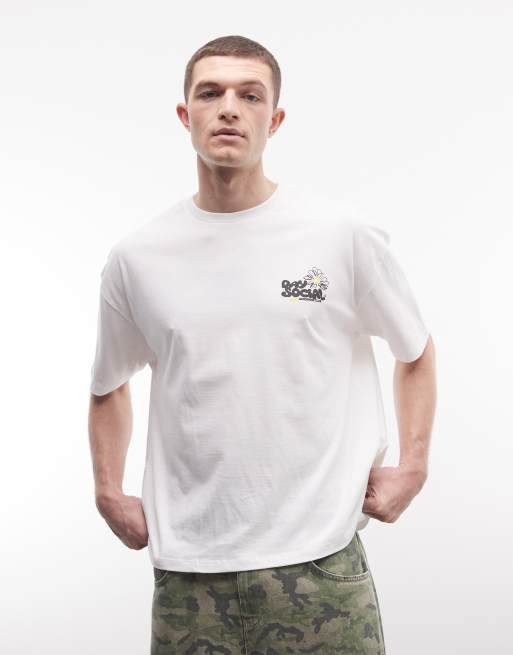 ASOS DESIGN - Hvid T-shirt i oversized og firkantet pasform med blomstergrafik  , 2 af 5