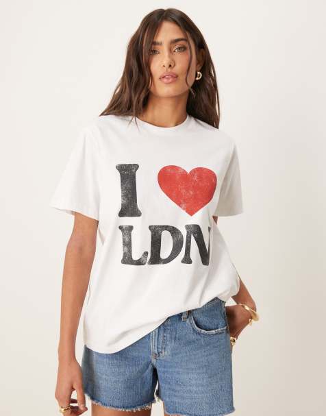 ASOS DESIGN - Hvid T-shirt med 'I Heart London'-grafik i regular fit - view 1