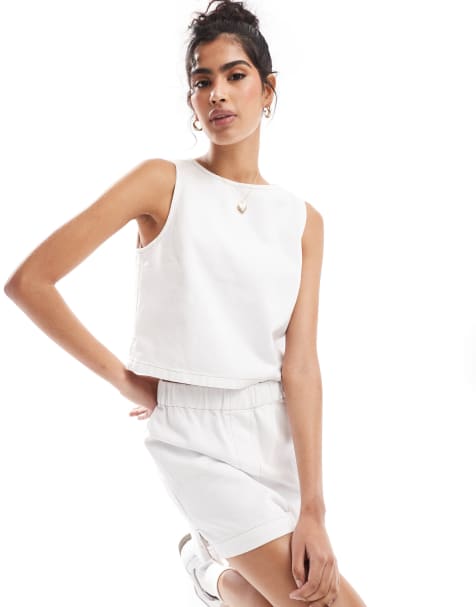 ASOS DESIGN - Hvid tanktop i denim - view 1
