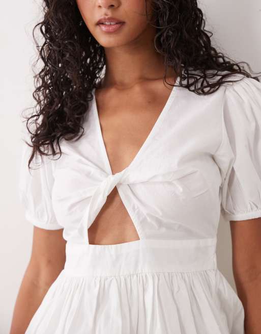 ASOS DESIGN - Hvid top med pufærmer og snoet detalje, 2 af 4