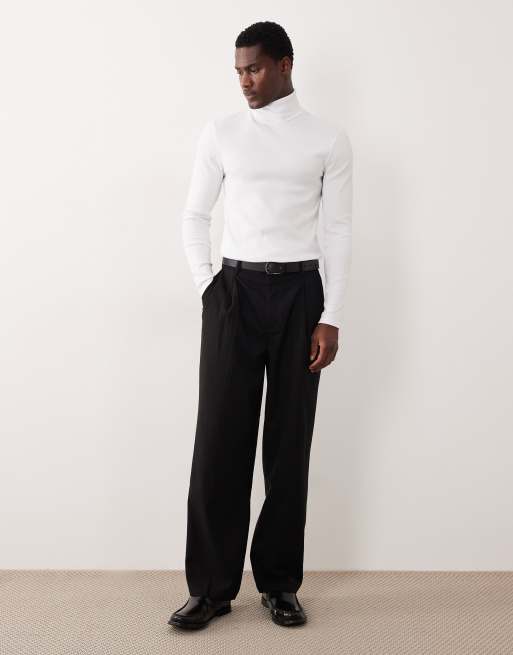 ASOS DESIGN - Hvid, tætsiddende og langærmet T-shirt med rullekrave , 2 af 5