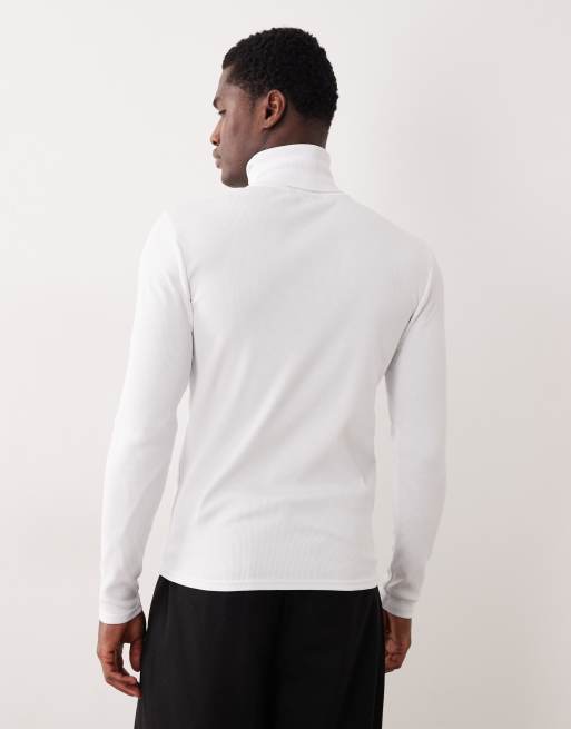 ASOS DESIGN - Hvid, tætsiddende og langærmet T-shirt med rullekrave , 3 af 5