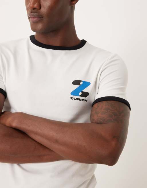ASOS DESIGN - Hvid tætsiddende T-shirt med bygrafik på brystet, 5 af 5