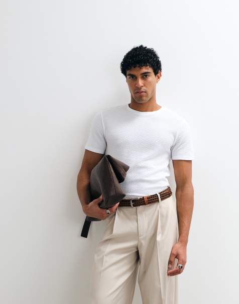 ASOS DESIGN - Hvid tætsiddende T-shirt med tekstur - view 1