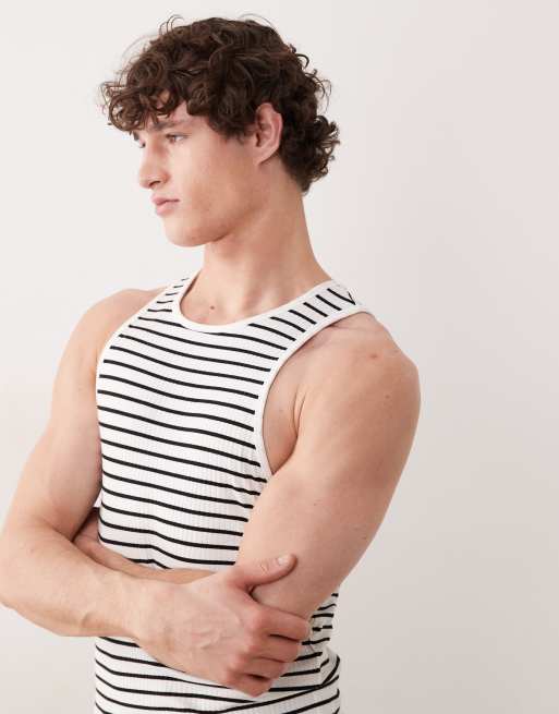 ASOS DESIGN - Hvid tætsiddende tanktop med striber, 3 af 5