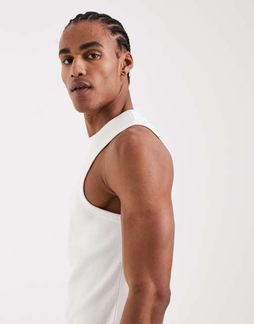 ASOS DESIGN - Hvid tætsiddende top i superkraftigt ribbet stof, 4 af 5