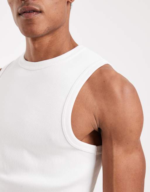 ASOS DESIGN - Hvid tætsiddende top i superkraftigt ribbet stof, 5 af 5