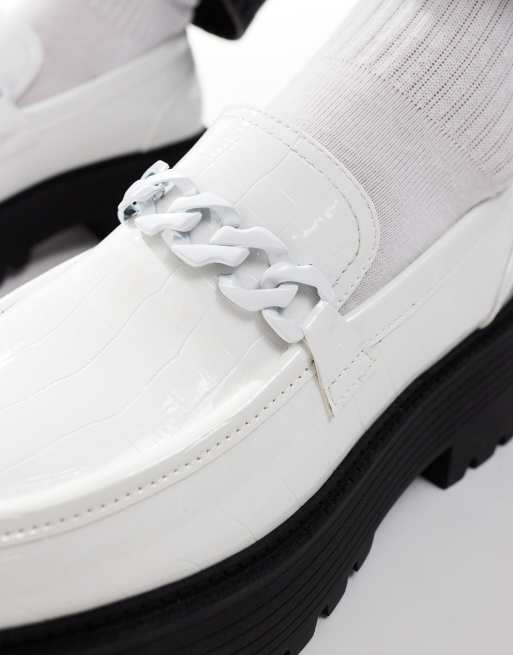 ASOS DESIGN - Hvide chunky loafers i imiteret krokodilleskind, 2 af 4