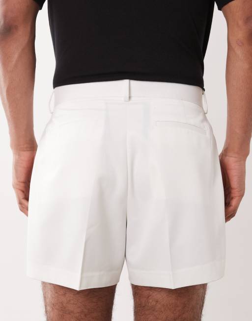 ASOS DESIGN - Hvide elegante cropped shorts med vide ben og læg, 5 af 5