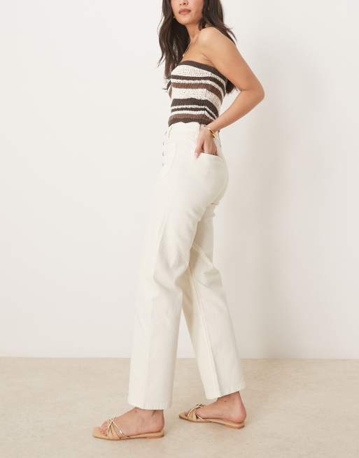 ASOS DESIGN - Hvide jeans med lige ben og knapstolpe, 3 af 5