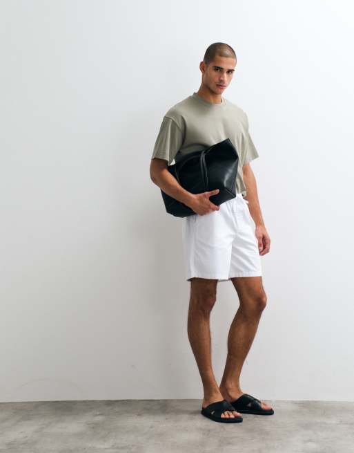 ASOS DESIGN - Hvide mellemlange shorts i hørblanding, 2 af 5