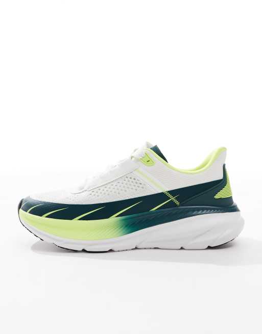 ASOS DESIGN - Hvide og strikkede sneakers med grønne paneler, 2 af 5