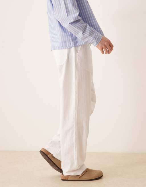 ASOS DESIGN - Hvide posede bukser med striber, 3 af 5