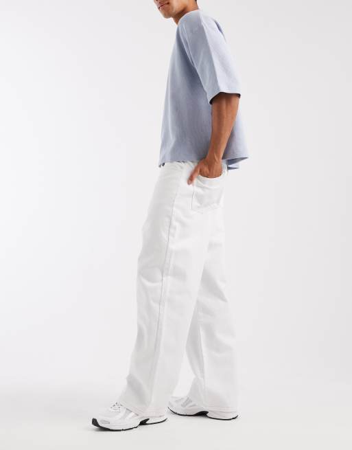 ASOS DESIGN - Hvide posede jeans med kontrasterende syninger, 3 af 5
