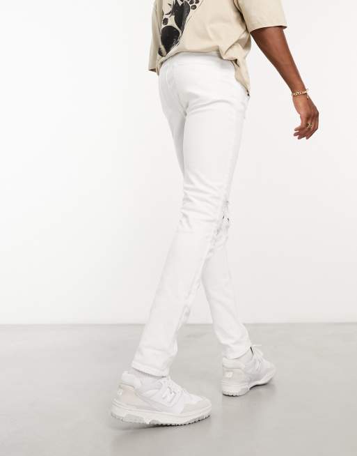 ASOS DESIGN - Hvide skinny-jeans med store flænger, 3 af 4