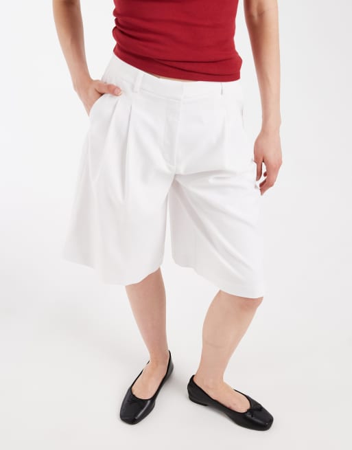 ASOS DESIGN - Hvide skræddersyede bermudashorts, 3 af 5