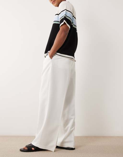 ASOS DESIGN - Hvide skræddersyede bukser med plisseringer og løse ben, 2 af 5