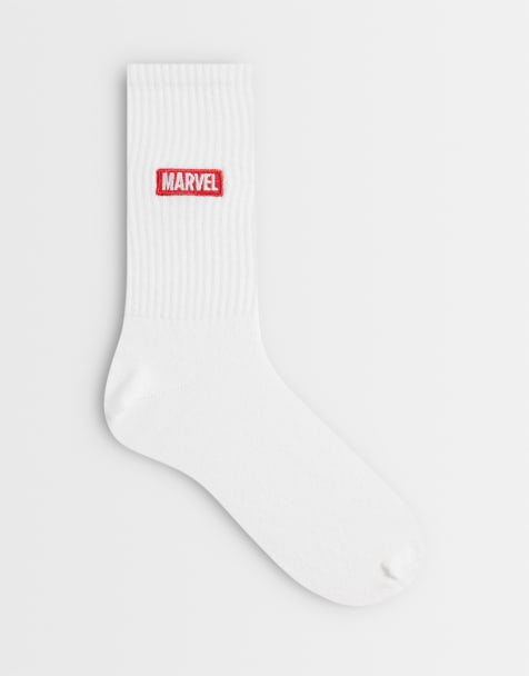 ASOS DESIGN - Hvide sokker med Marvel-logo - view 1