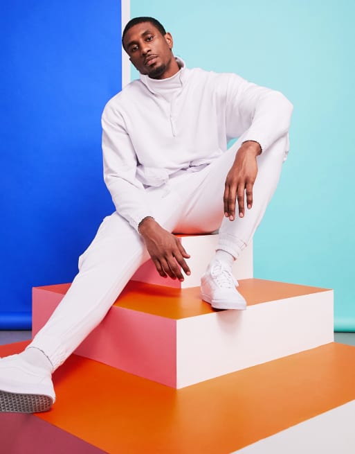 ASOS DESIGN - Hvide tapered joggingbukser med nylon cargolommer - Del af sæt, 4 af 4