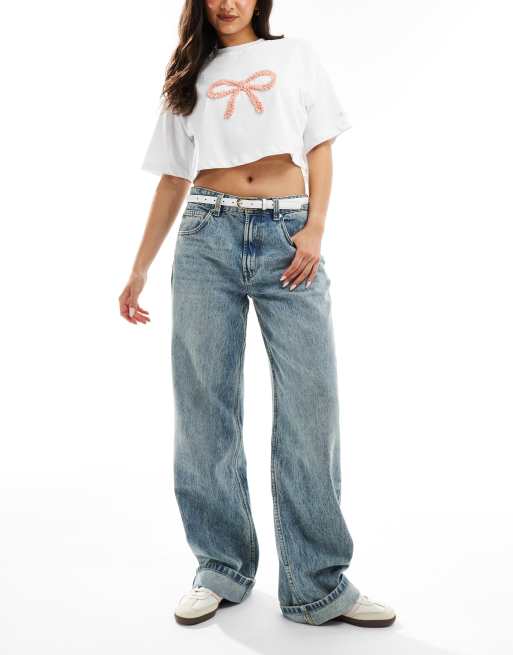 ASOS DESIGN - Hvidt smalt hofte- og taljebælte med halvmåneform, 3 af 4