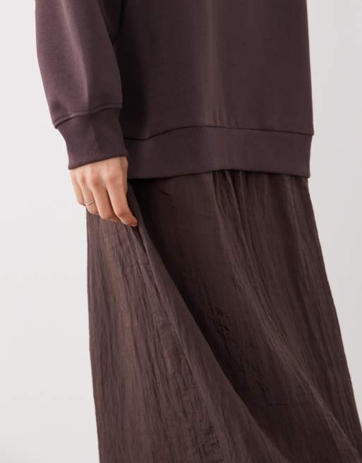 ASOS DESIGN – Hybrid – Chokladbrun tröjklänning, 3 av 4