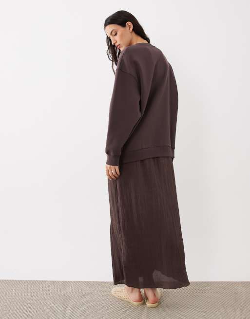 ASOS DESIGN – Hybrid – Chokladbrun tröjklänning, 4 av 4