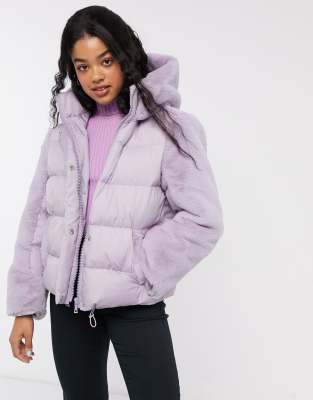 lilac puffer coat