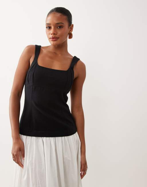 ASOS DESIGN – Hybrid-Maxikleid mit kontrastierendem Oberteil in Schwarz, 2 von 4