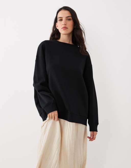 ASOS DESIGN – Hybrid-Pulloverkleid in Schwarz-Weiß , 2 von 4