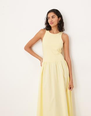 Asos Design Hybrid Racer Maxi Dress In Yellow