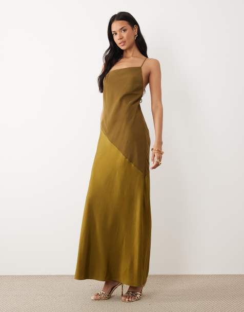 brighter side light green floral satin jacquard mini dress Tribeca Twilight Jacquard Babydoll Mini Dress in Hunter Green L / hunter-green main image 0