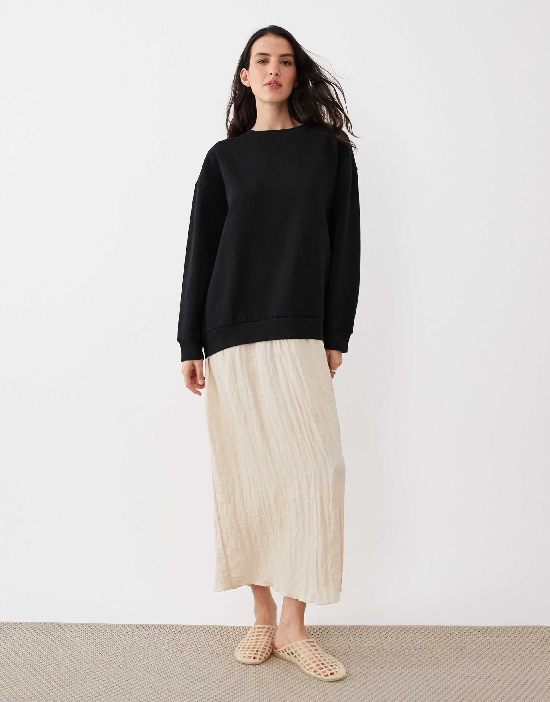 asos design hybrid sweater dress in monochrome