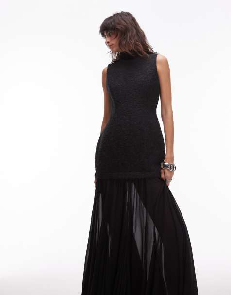 ASOS DESIGN – Hybrides ärmelloses Maxikleid mit tiefer Taille und Godet-Design - view 1