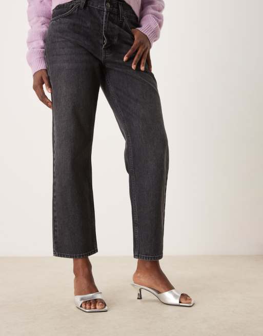 ASOS DESIGN Hyper kitten heeled mules in silver, 4 of 4