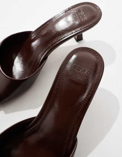 ASOS DESIGN - Hyper - Muiltjes met kittenhak in bruin, 2 van 4