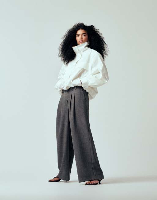 ASOS DESIGN - Iconic - Elfenbenshvid sportsjakke med ståkrave, 3 af 4