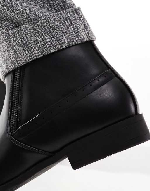 ASOS DESIGN - Imitatieleren chelsea boots met ritsen, in zwart, 3 van 4