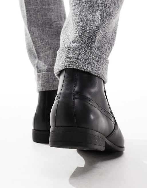 ASOS DESIGN - Imitatieleren chelsea boots met ritsen, in zwart, 4 van 4