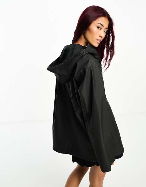ASOS DESIGN - Impermeabile gommato nero, 4 di 4