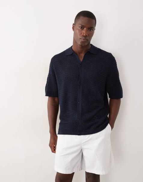 ASOS DESIGN - in maglia blu navy vestibilità comoda con bottoni - view 1