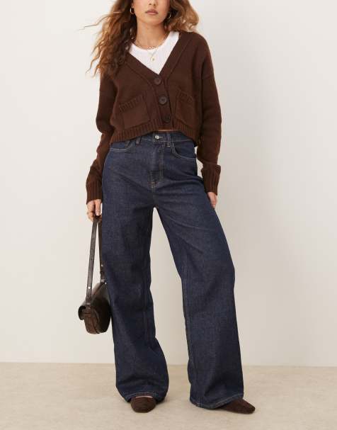 ASOS DESIGN – Indigoblå, baggy jeans med hög midja - view 1