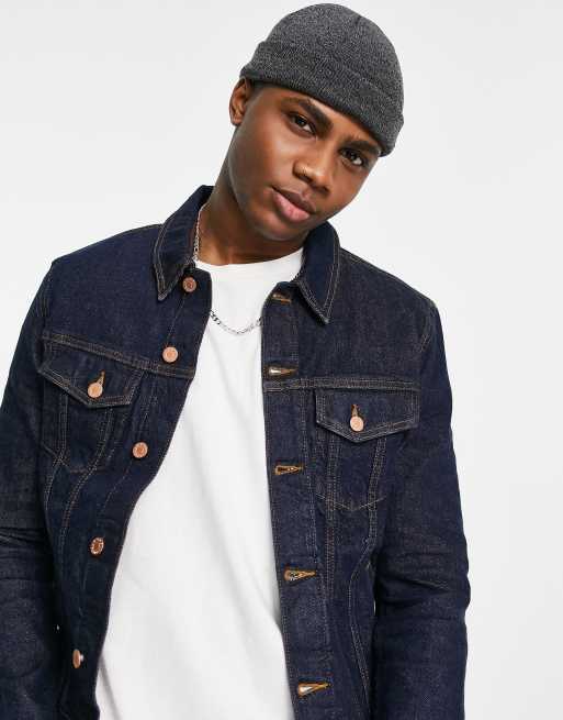 ASOS DESIGN - Indigoblå denimjakke med smal pasform