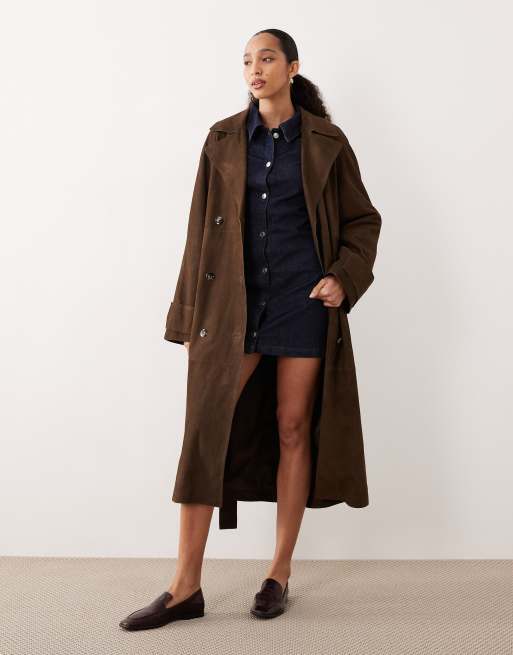 ASOS DESIGN - Indigoblå figursyet skjortekjole med lange ærmer i denim, 3 af 4