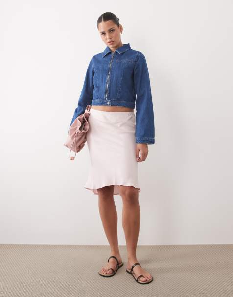 ASOS DESIGN – Indigoblå jeansjacka med dragkedja - view 1