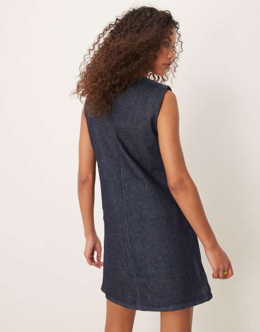 ASOS DESIGN – Indigoblå jeanskjol i minilängd med fickor, 4 av 4