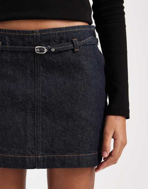 ASOS DESIGN – Indigoblå jeanskjol i minilängd med skärp, 5 av 5