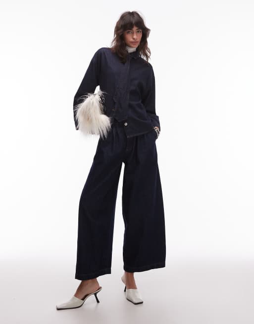 ASOS DESIGN – Indigoblå jeansskjorta med avslappnad passform och knytning, 3 av 4