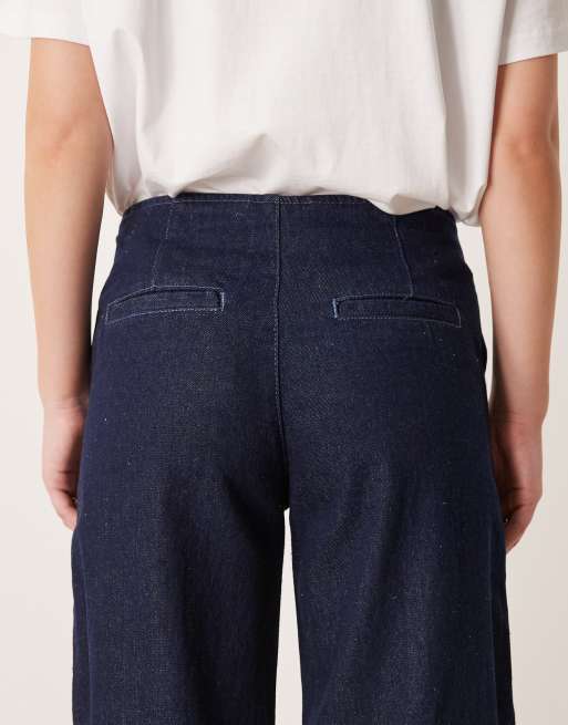 ASOS DESIGN - Indigoblå og lavtaljede jeans med skræddersyet pasform, 4 af 5